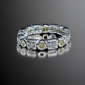 🌺Vintage Sterling CZ & Peridot Ring